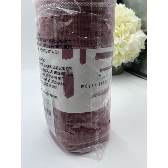 Little Korboose by April Nemeth Woven Cotton Throw Blanket RUST 50" x 60" New - Picture 6 of 7